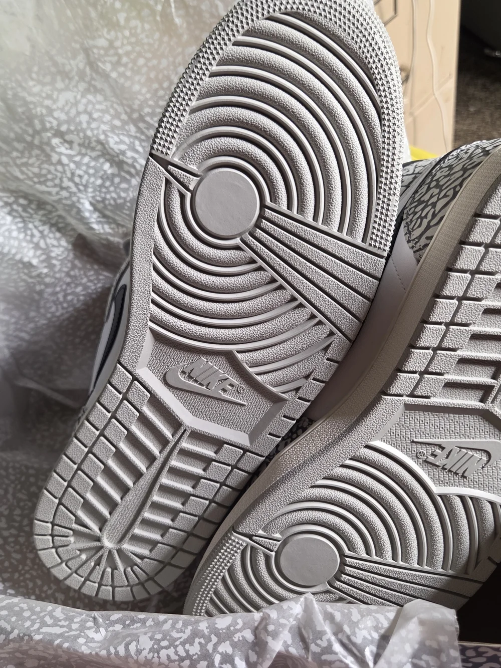 Nike Men's High-Top Sneakers White, Black & Gray Elephant Print